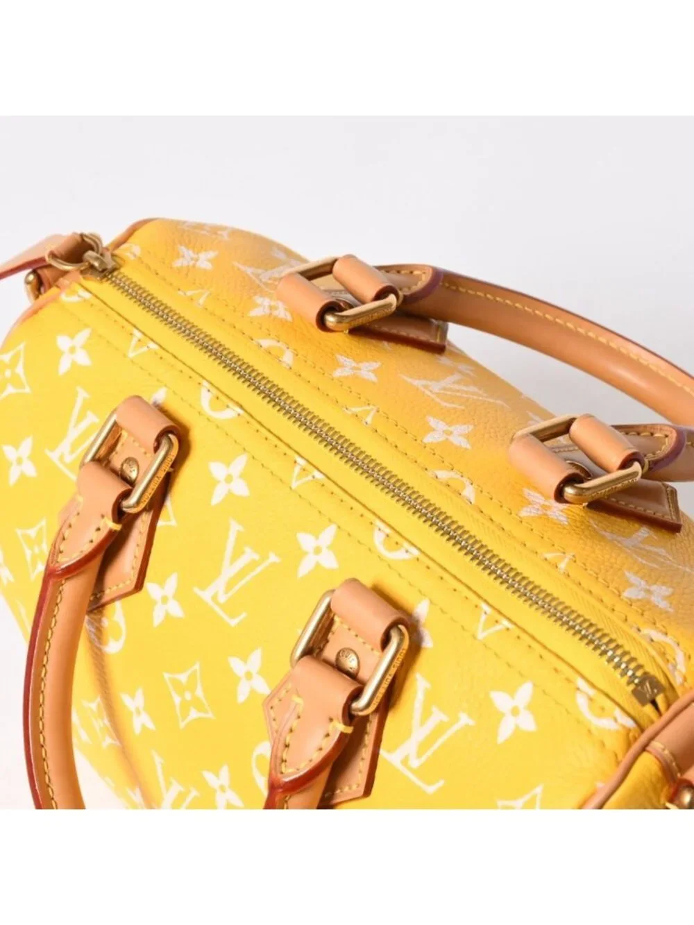 Louis Vuitton Speedy P9 Bandouliere 25 Boston Bag Yellow White